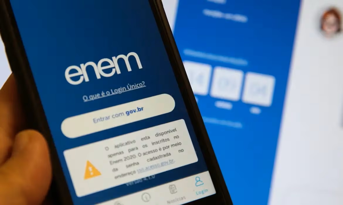 Página do Enem no celular