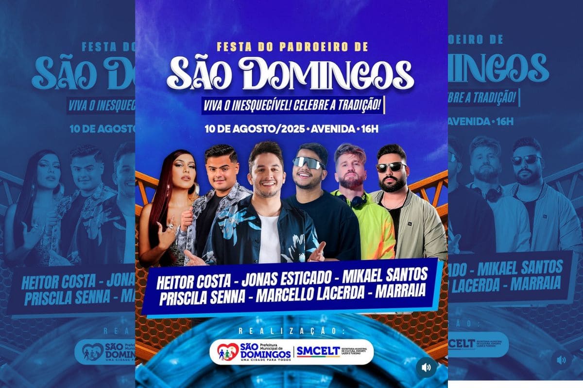Card da Festa do Padroeiro de São Domingos 2025