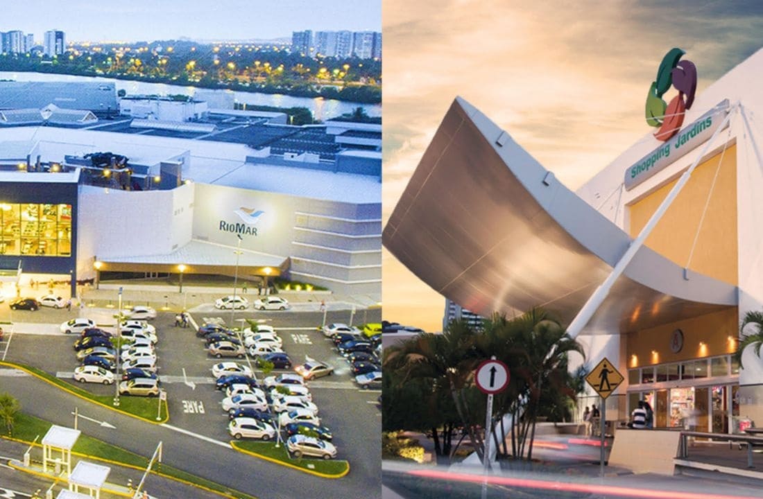 Fachadas dos Shoppings Jardins e RioMar