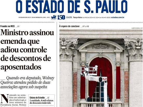 Capa do jornal O Estado de São Paulo