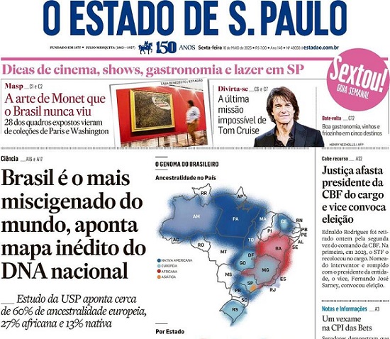 Capa do jornal O Estado de São Paulo