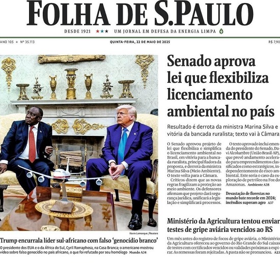 Capa do jornal O Estado de São Paulo