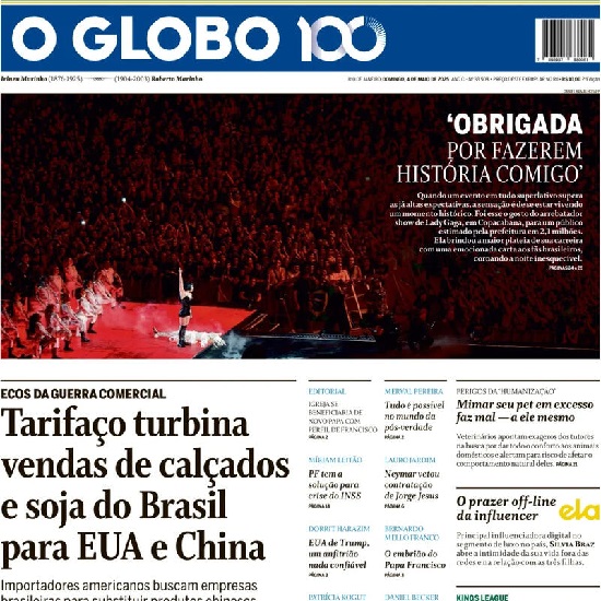 Capa do jornal O Estado de São Paulo