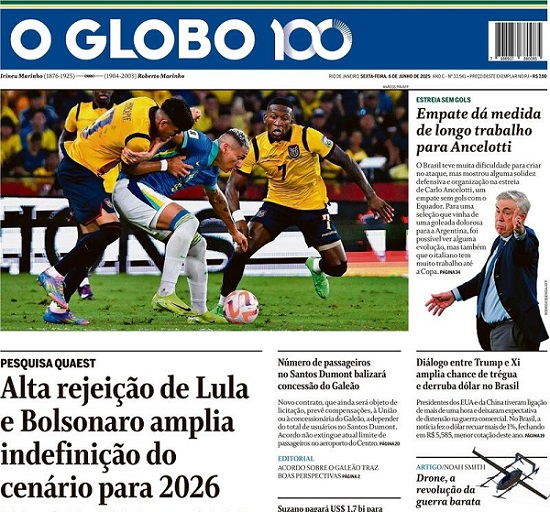 Capa do jornal O Estado de São Paulo