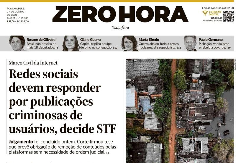 Capa do jornal O Estado de São Paulo