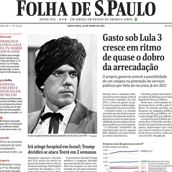 Capa do jornal O Estado de São Paulo