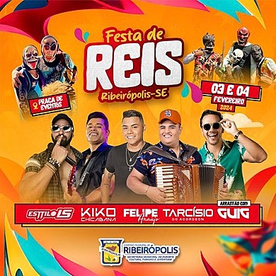 Festa de Reis 2024, Ribeirópolis, programação, eventos