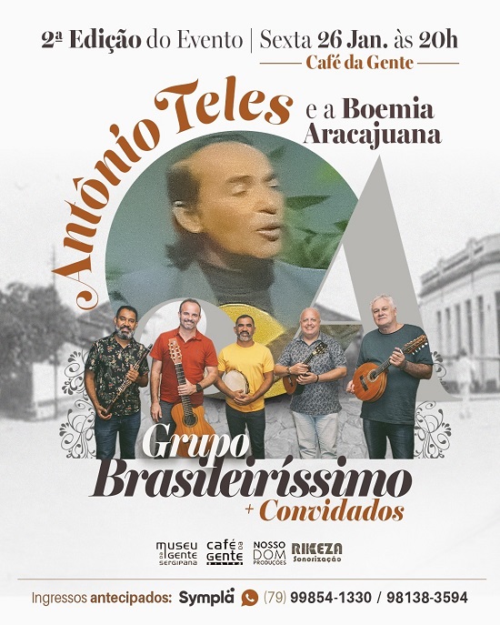 Banner do show Antônio Teles e a Boemia Aracajuana