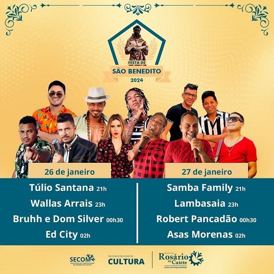 Banner da Festa de São Benedito em Rosário do Catete