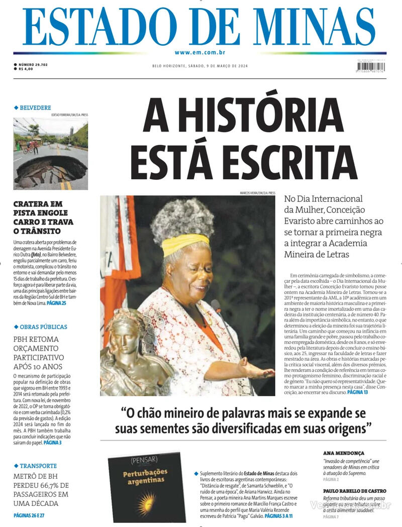 Capa do jornal Correio