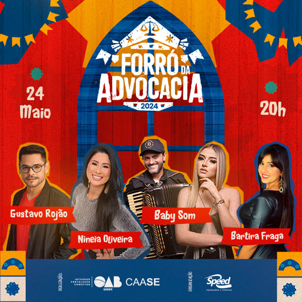Banner Forró da Advocacia 2024 com as atrações