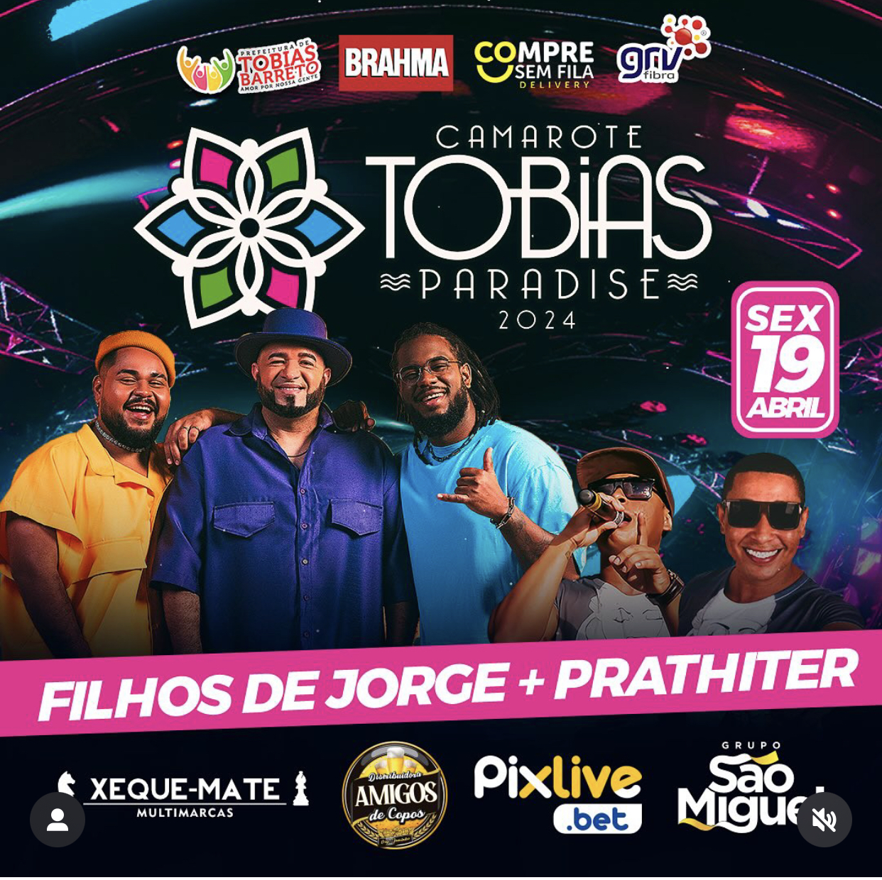 Banner camarote Tobias Paradise 2024