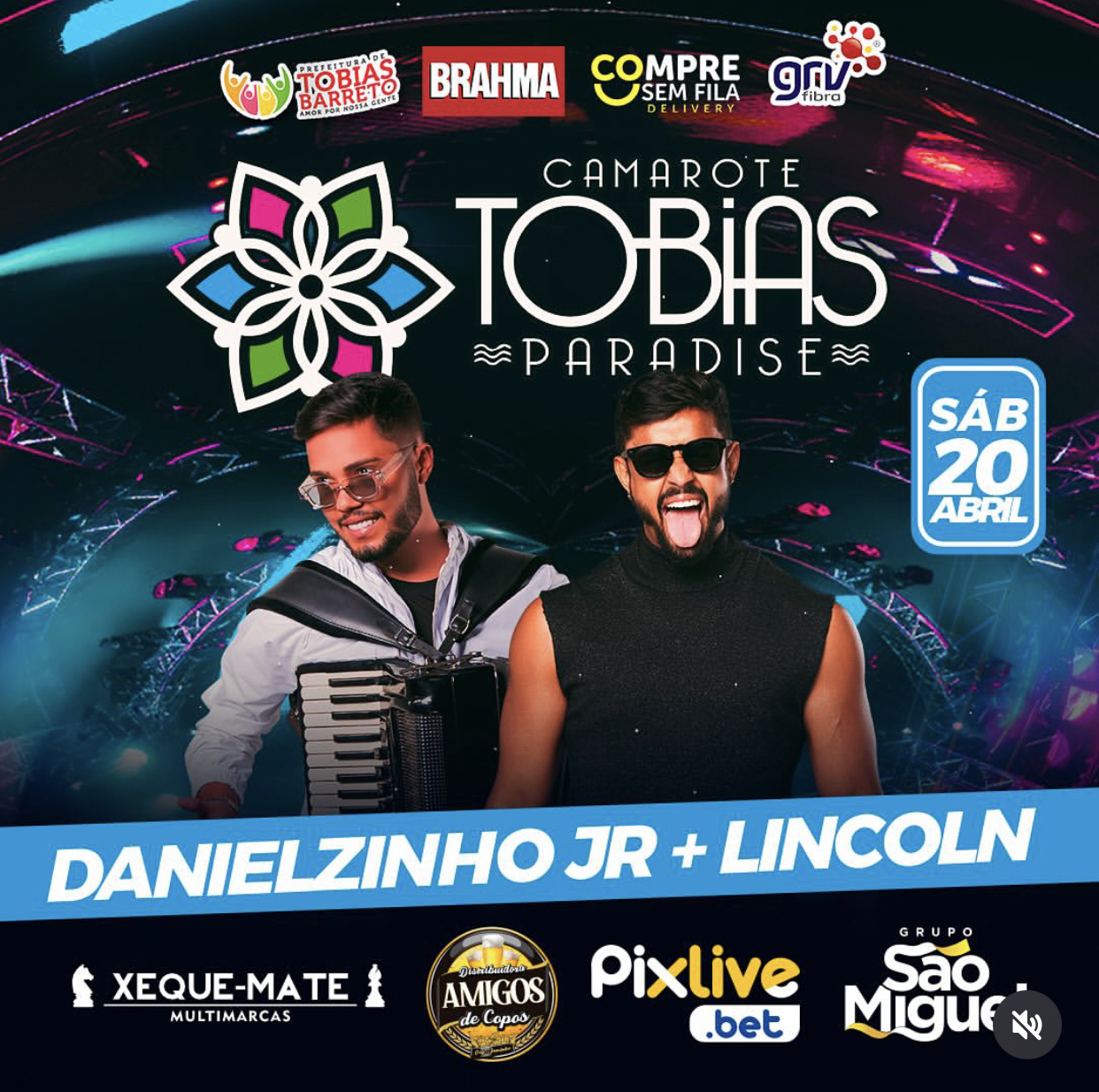 Banner camarote Tobias Paradise 2024