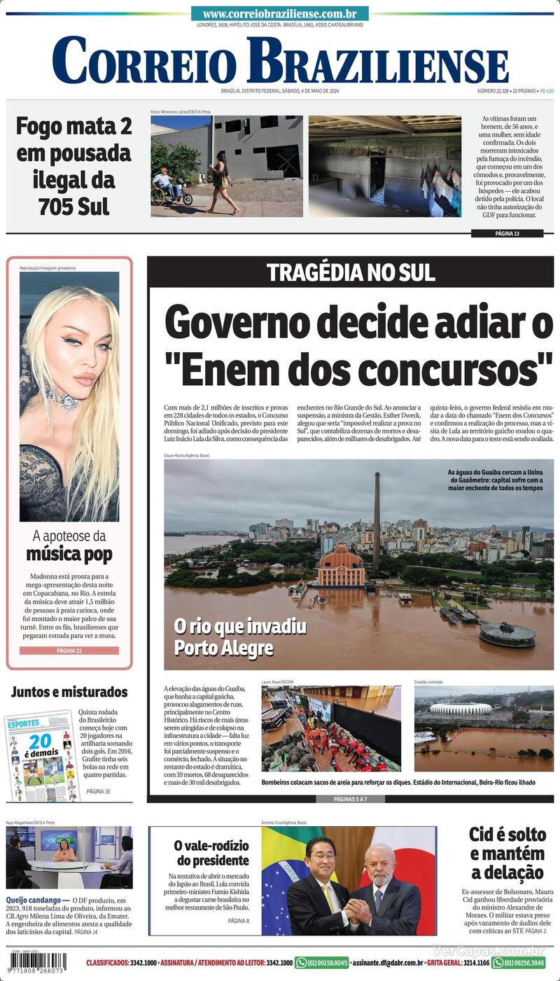 Capa do jornal Correio Braziliense