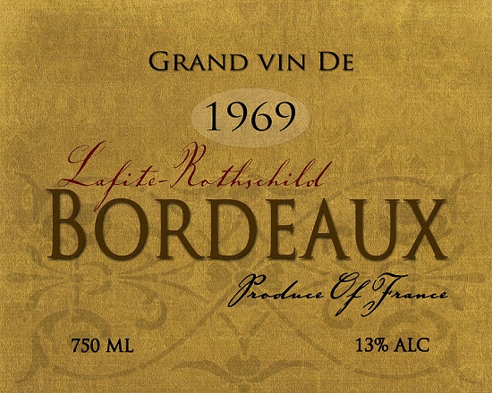 Rótulo de vinho Bordeaux