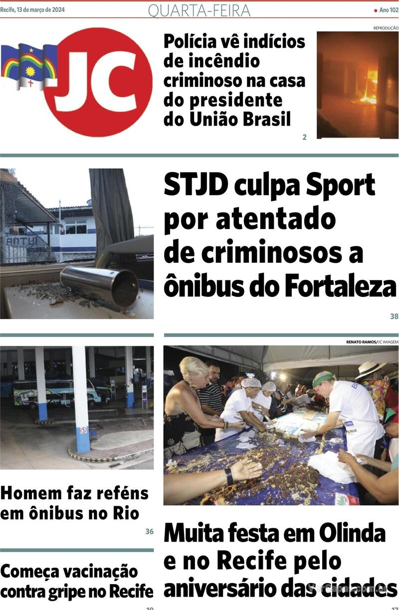 Capa do Jornal do Commercio