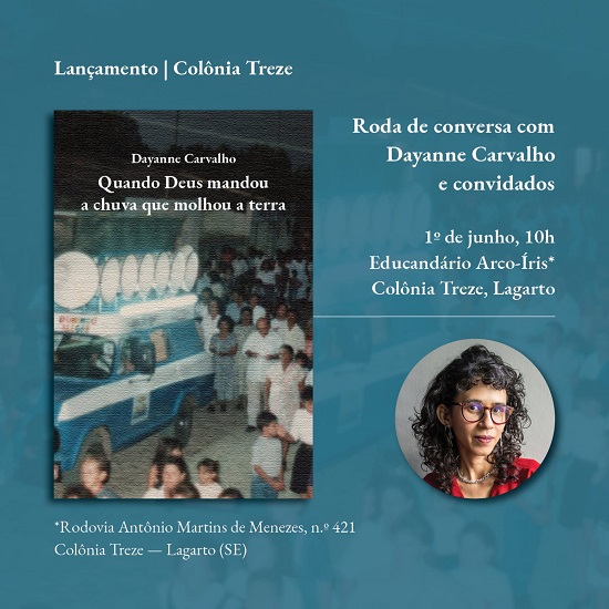 Banner do lançamento do livro