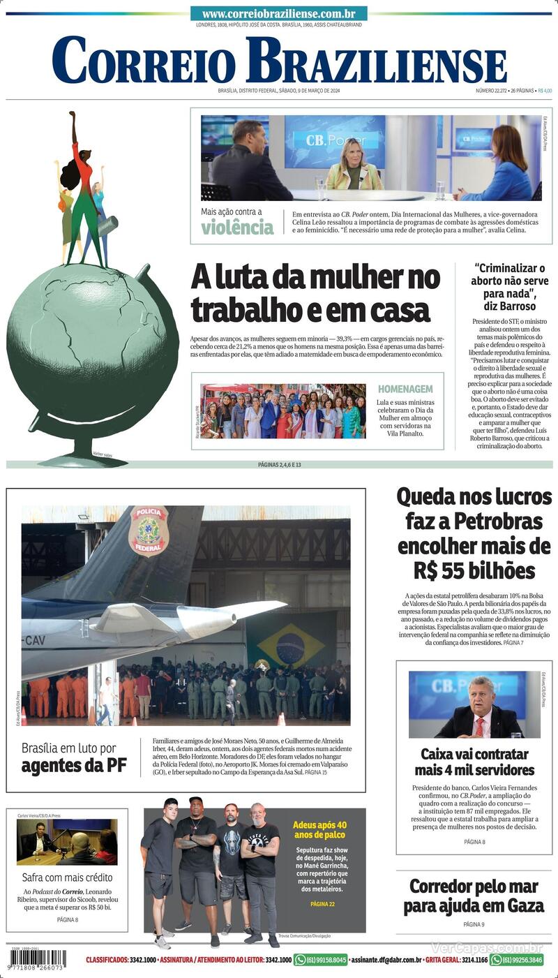 Capa do jornal Correio Braziliense