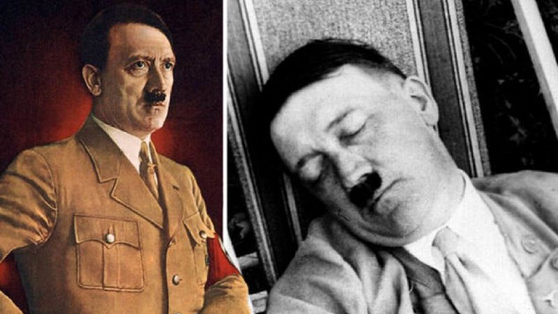 Montagem com fotos de Hitler