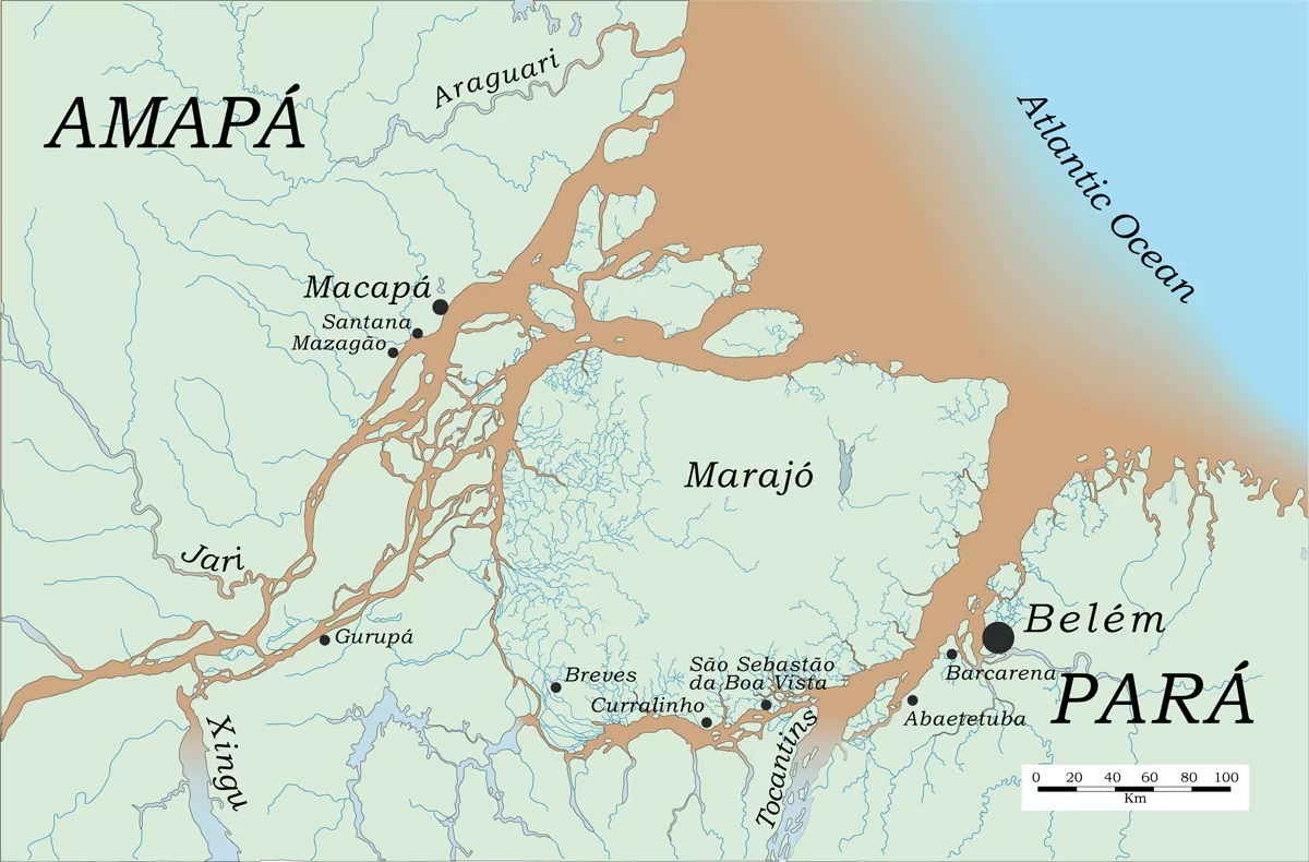Mapa da Ilha de Marajó