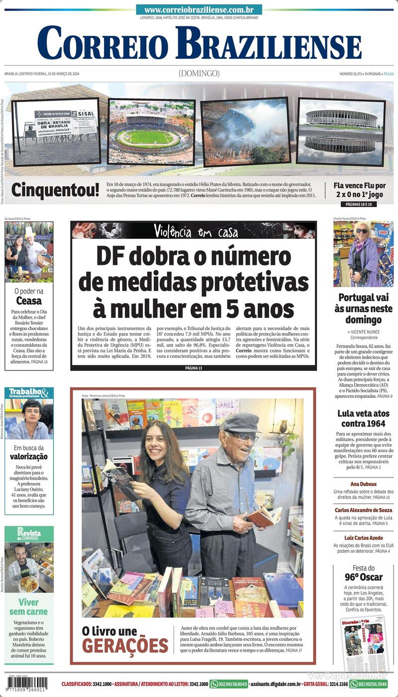 Capa do jornal Correio Braziliense