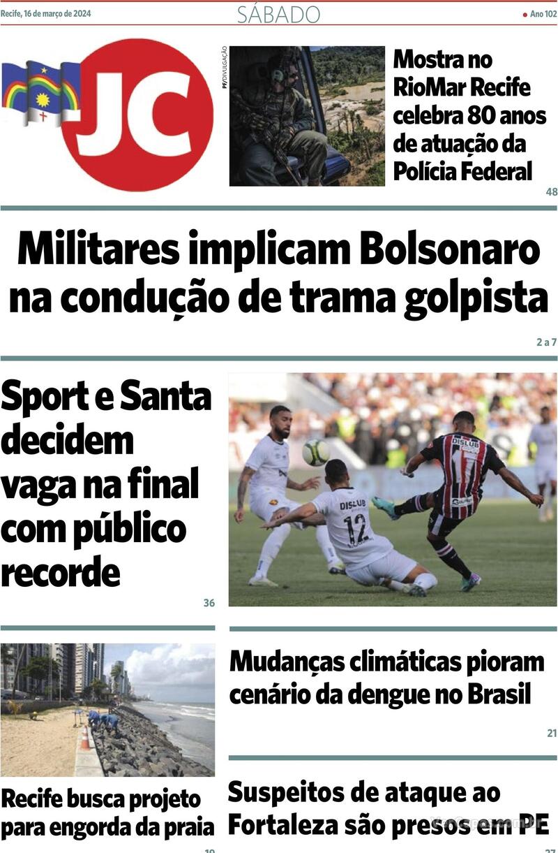 Capa do Jornal do Commercio 