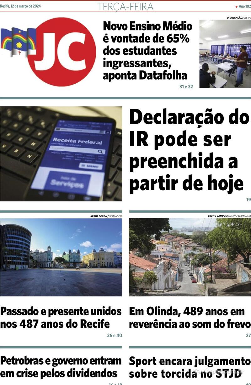 Capa do Jornal do Commercio