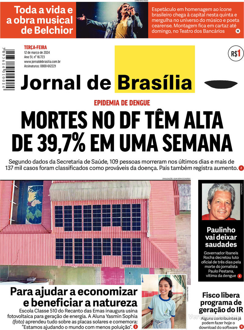 Capa do jornal Correio Braziliense